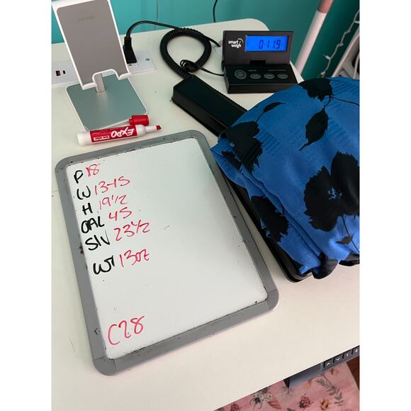 Vintage JJ Dean 90s Blue Black Floral Wide Collar Secretary Cocktail Dress Sz 8 - Picture 9 of 9